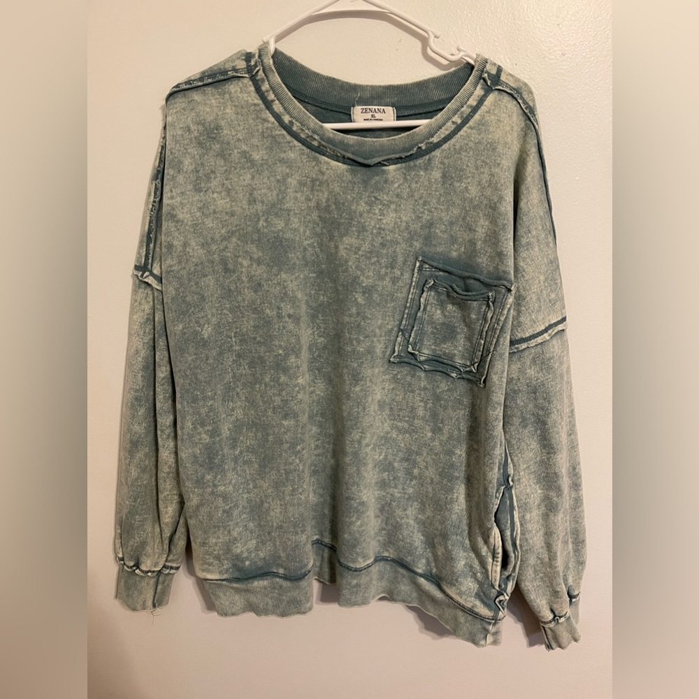 Zenana acid wash XL pullover